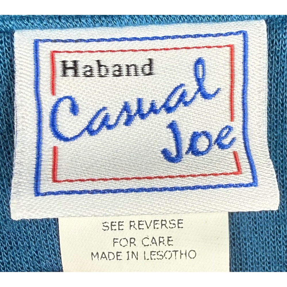 Haband Casual Joe Zip Up Jacket Blue Long Sleeve Collared Mens XL - Picture 3 of 4